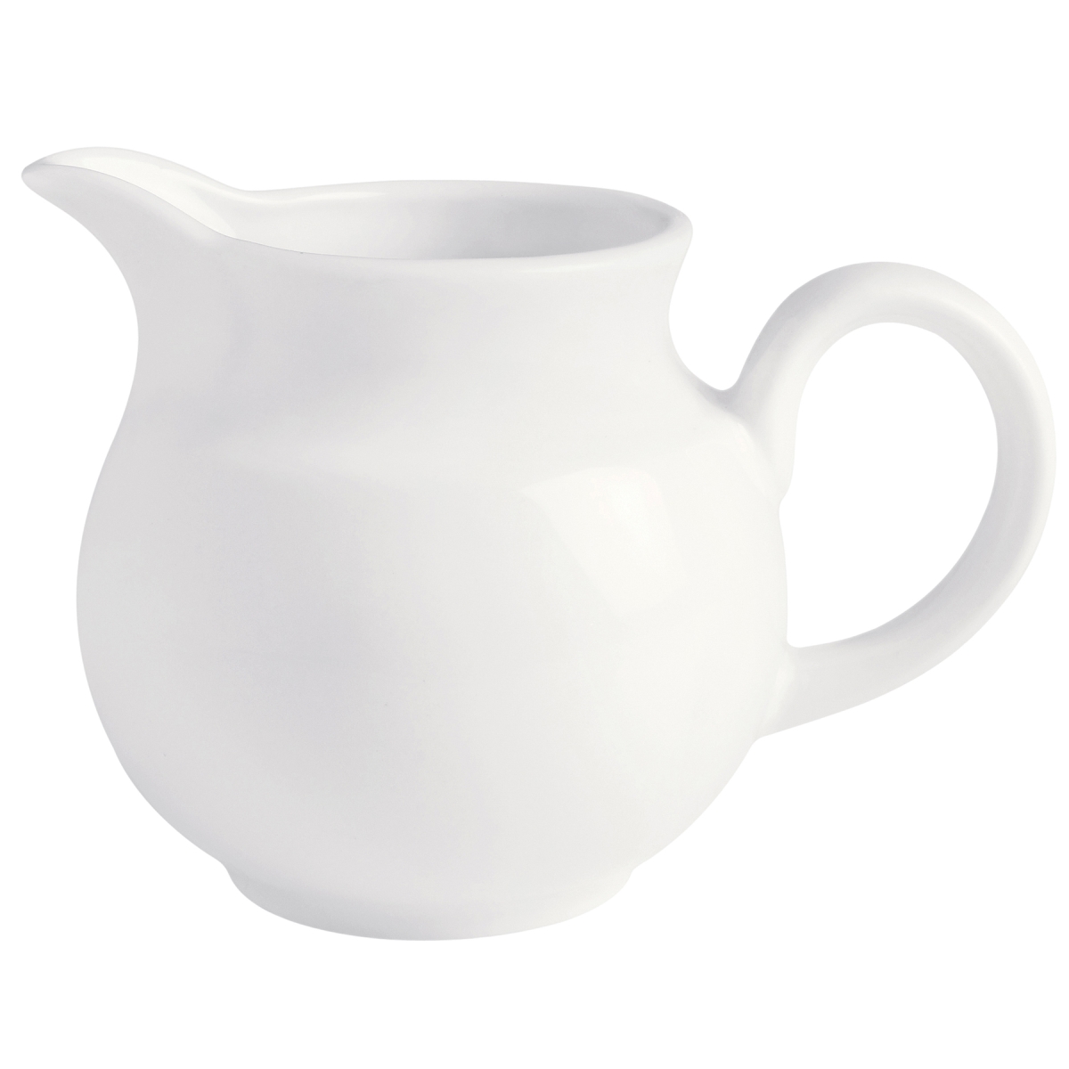 Picture of Winco PA1101908512 8.8 oz Bright White Porcelain Small Stackable Jug & Gravy Boat, 4.8 in. Max. Dia., Corona Actualite - 1 Dozen