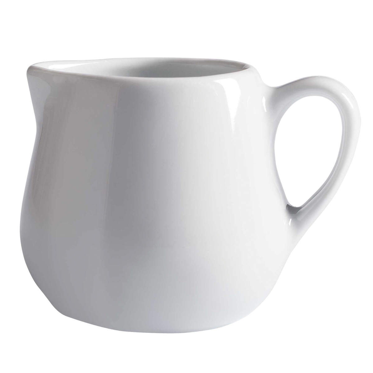 Picture of Winco PA1101979224 3 oz Bright White Porcelain Creamer, 3 in. Max. Dia., Corona Zen - 2 Dozen