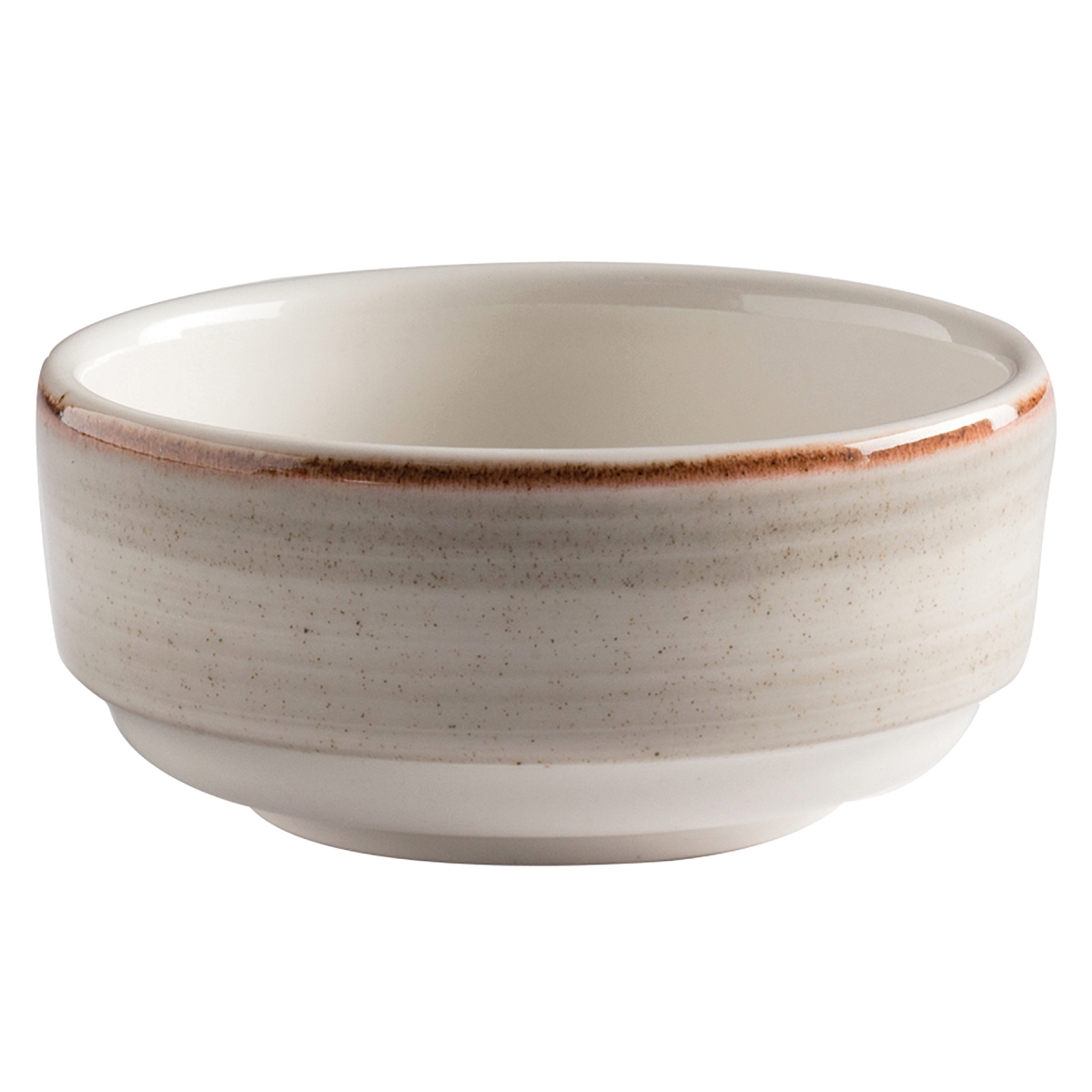 Picture of Winco PP1607727324 3.8 oz Grey Porcelain Bowl, 4 in. Dia., Corona Artisan Grey - 2 Dozen
