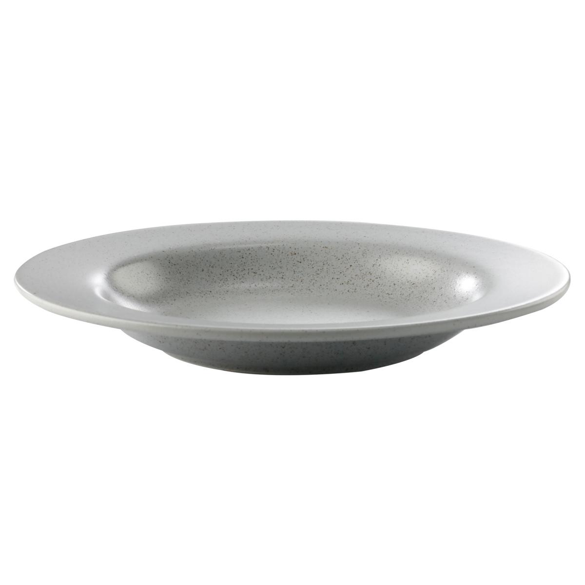 Picture of Winco PP1944903912 18.8 oz Speckled Grey Reactive Glaze Porcelain Pasta Bowl with Rim, 12 in. Dia., Corona Cosmos Moon - 1 Dozen