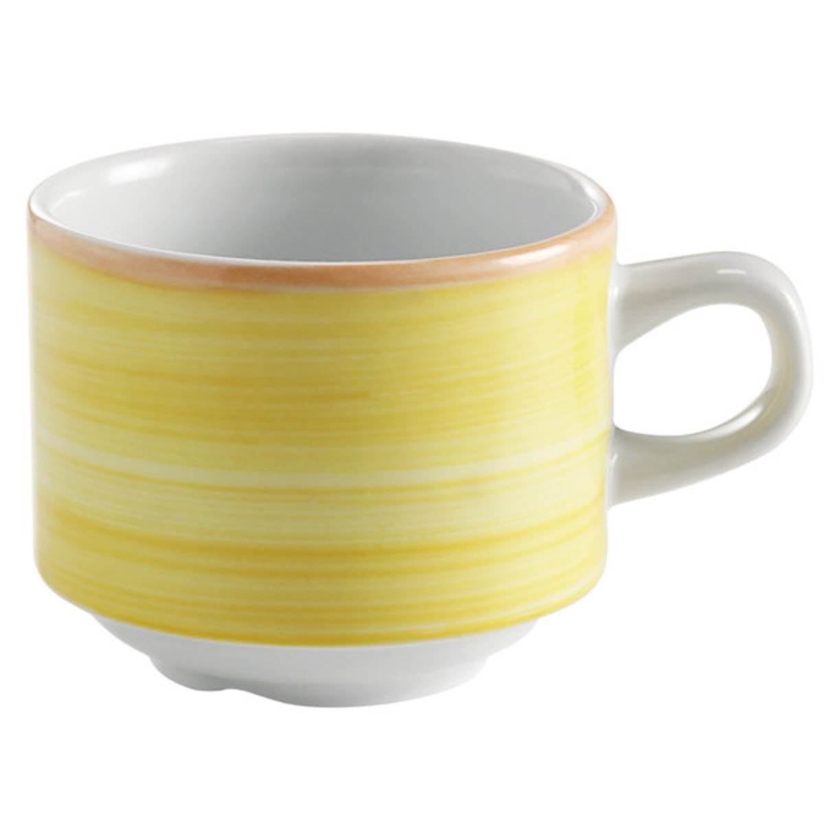 Picture of Winco PA1600904324 8.1 oz Yellow Porcelain Tea Cup, 4.5 in. Dia., Corona Calypso - 2 Dozen