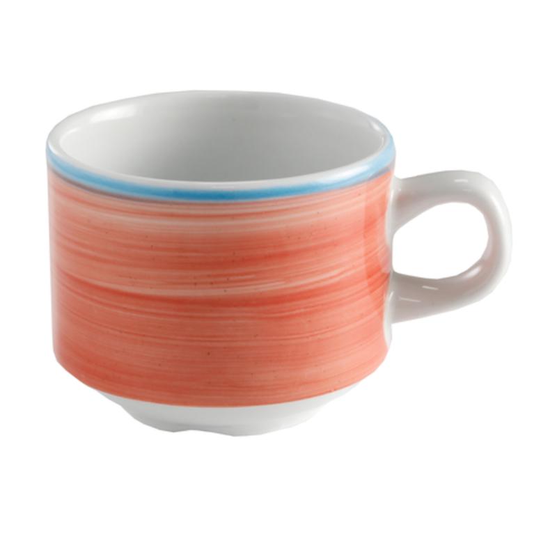 Picture of Winco PA1602904024 2.9 oz Coral Porcelain Stackable Espresso Cup, 3.75 Dia. with Handle, Corona Calypso - MTO 6-8 Weeks - 1 Dozen