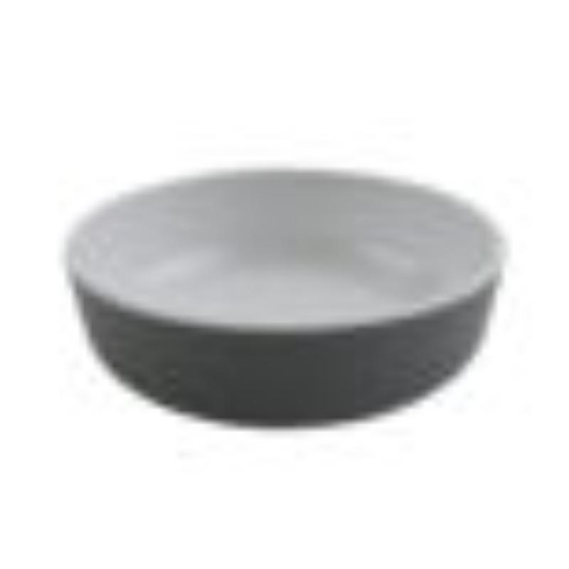 Picture of Winco RB-7-WS-GRM 7 in. Low Street 24 oz Melamine Bowl - 30 oz Rim Full - Glossy White Inside & Grey Matte Outside, G.E.T. Roca
