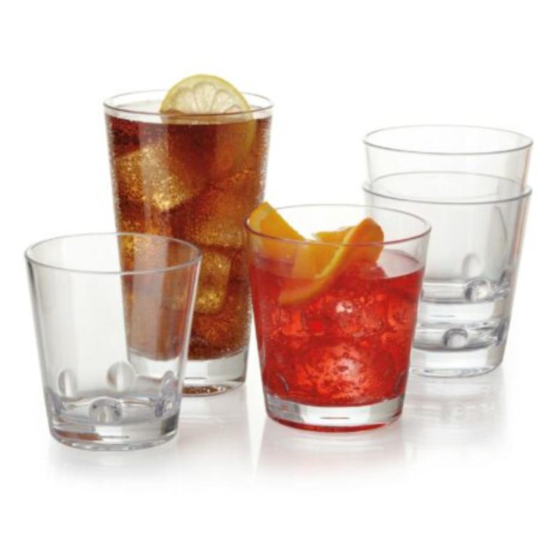 Picture of Winco SW-1473-CL 9 oz - 9.5 oz Rim-Full, 3.2 in. Stackable Rocks, 3.5 in. Tall - Clear