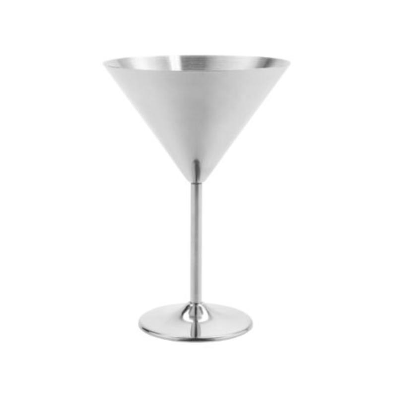 Picture of Winco SW-1612-SS 12 oz Stainless Steel Martini - 12.85 oz Rim-Full, 4.92 Top Dia., 7.15 in. Tall, 12 Piece, G.E.T. Copper Drinkware