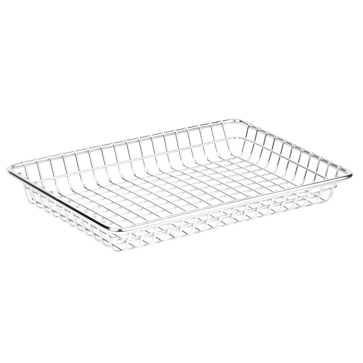 Picture of Winco 4-835809 9 x 7 in. Rectangular Grid Basket, 1.175 in. Tall - Stainless Steel - Each 24