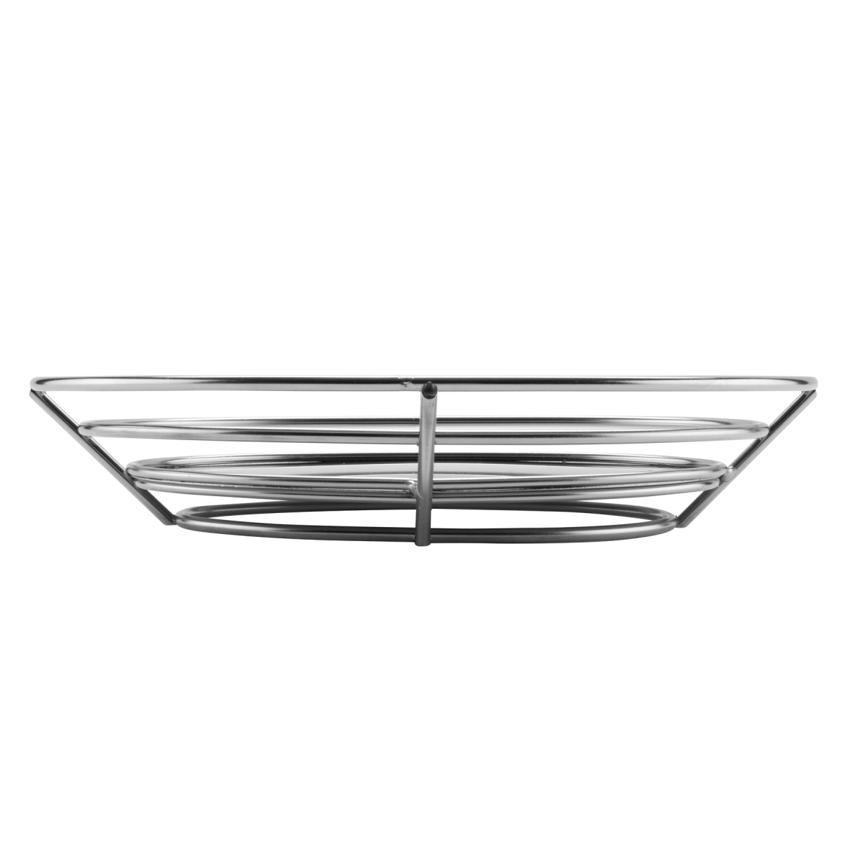 Picture of Winco 4-83850 11.25 x 8.25 in. Oval Basket with Raised Solid Bottom, 2.25 in. Tall - Stainless Steel - Each 12