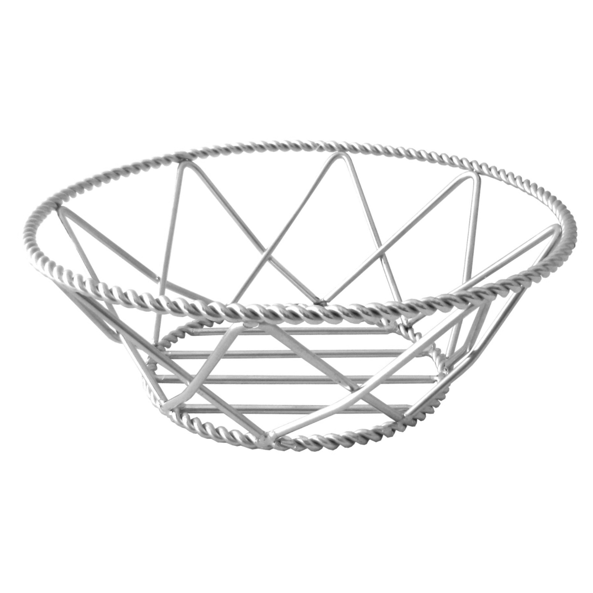 Picture of Winco 4-81433 8 in. Round Braided Basket, 3 in. Tall - Stainless Steel - Each 12