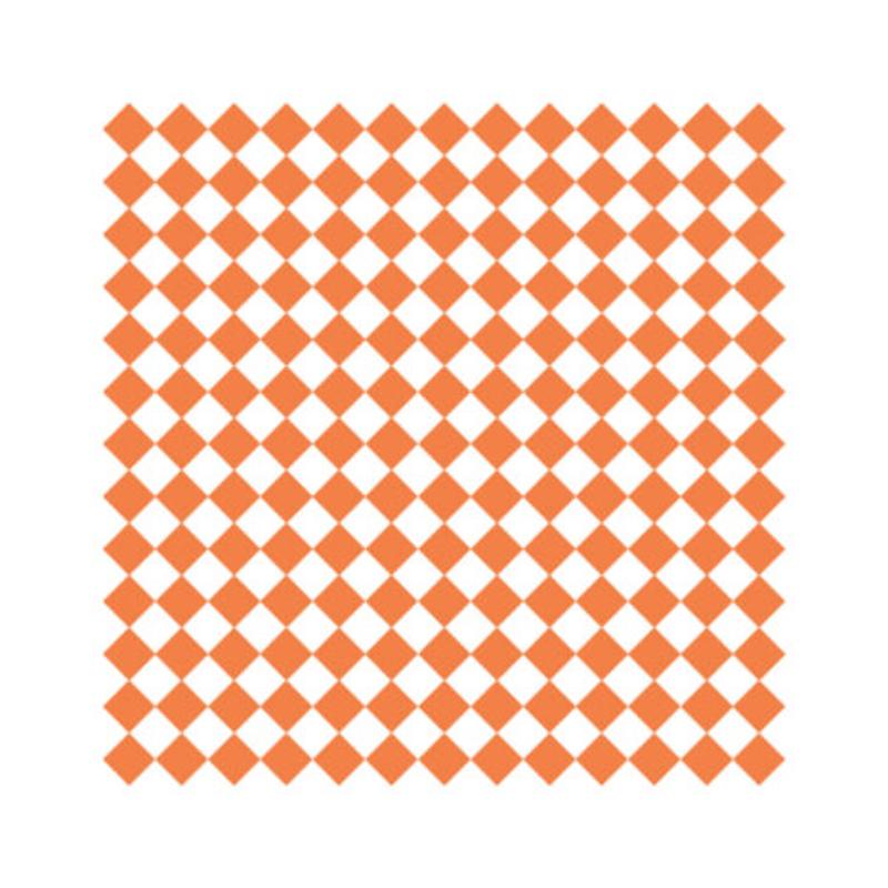 Picture of Winco P-ORC-1212-W 12 x 12 in. Grease-Resistant Food-Safe Sandwich Wrap Paper & Deli Wrap Paper & Orange Checker On White Paper, 1000 Piece