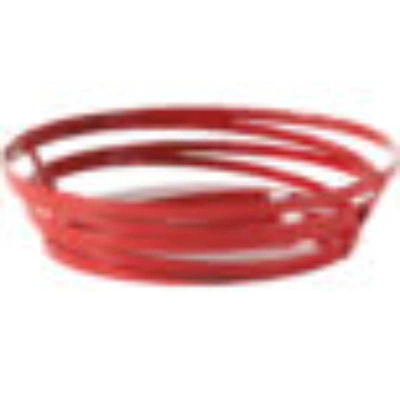 Picture of Winco WB-972-R 9 x 7 in. Oval Red Wire Food Serving Basket, Cyclone, 2.25 in. Tall - Red