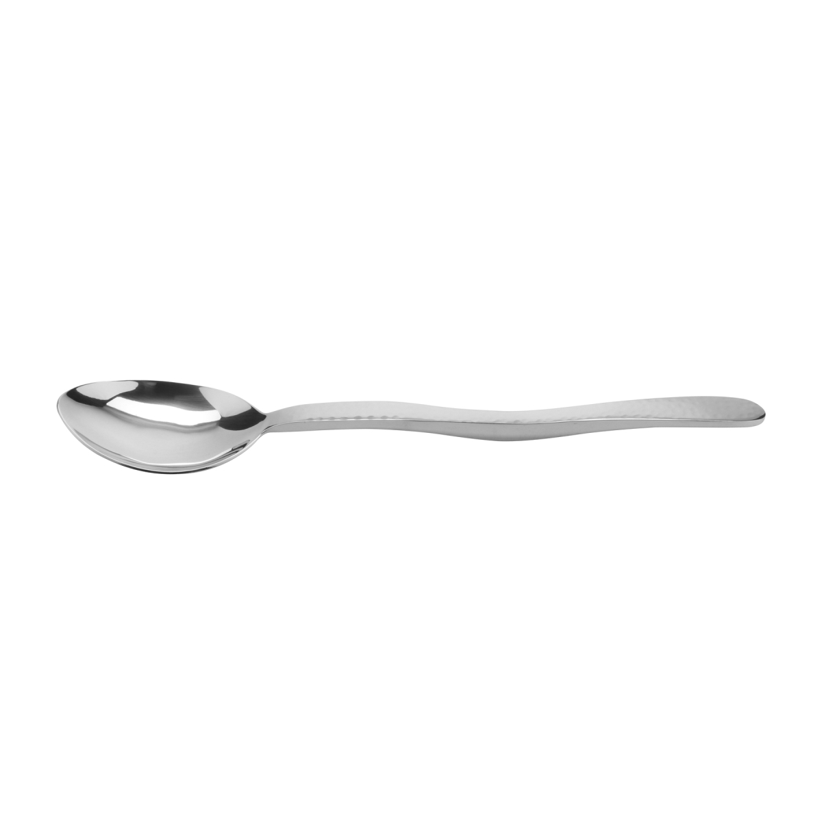 Picture of Winco BSPD-03 13 in. Stainless Steel Solid Serving Spoon with Pounded Finish - Each 12