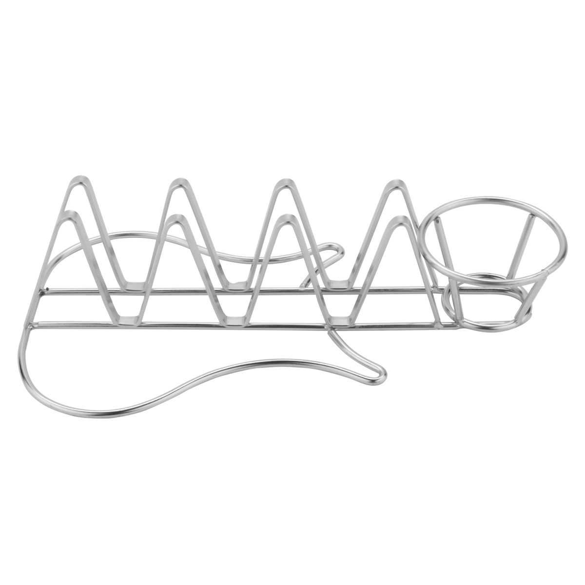 Picture of Winco WGUITAR-01 10.5 in. Guitar-Shaped Taco Holder, Holds 2.5 oz Stainless Steel Ramekin - Each 6