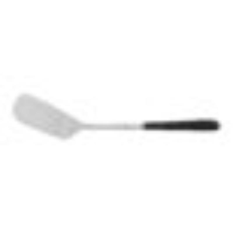 Picture of Winco BSRIM-80-BK 12.5 in. Stainless Steel Solid Spatula with Mirror Finish & Cool-Grip Handle - Black