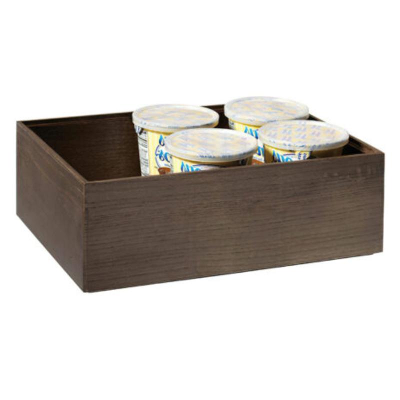 Picture of Winco WB-664WD-GA 6 in. Square Stackable Wood Display Box & Condiment Organizer, 4 in. Tall - Grey Ash