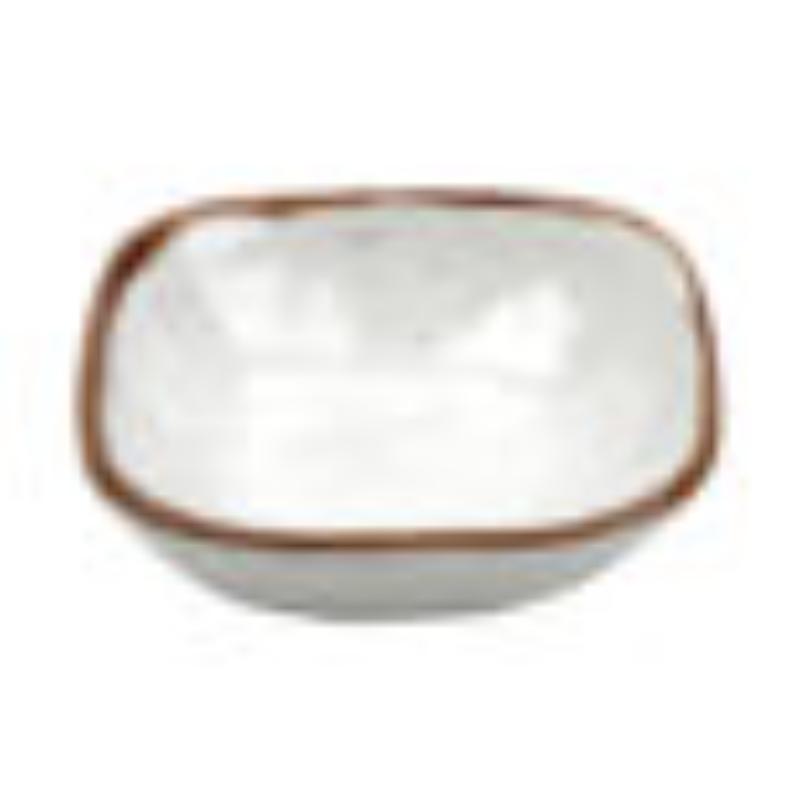 Picture of Winco SB-5-RM 5 oz Melamine Small Square Monkey & Side Bowl - 5.5 oz Rim-Full, 4.25 in. Top Dia., 1 in. Deep, G.E.T. Rustic Mill