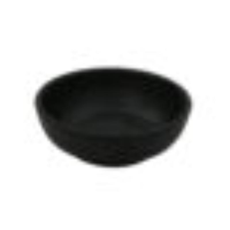 Picture of Winco SD-3800-BK 3 oz Melamine Black Round Sauce & Side Ramekin - 3.5 oz Rim-Full, 4 in. Dia., 0.75 in. Deep, G.E.T. Nara