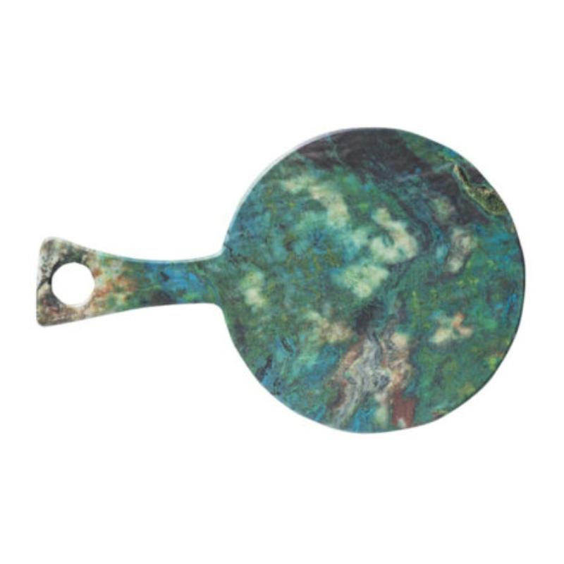 Picture of Winco 15019052037 15.25 in. Lapis Parrot Wing Round Melamine Board with Handle, 15.25 x 9.63 x 0.5 in., G.E.T., Cheforward