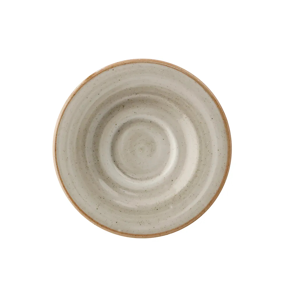 Picture of Winco PA1607800324 6.25 in. Porcelain Cappuccino Saucer. G.E.T, Artisan Grey - 2 Dozen
