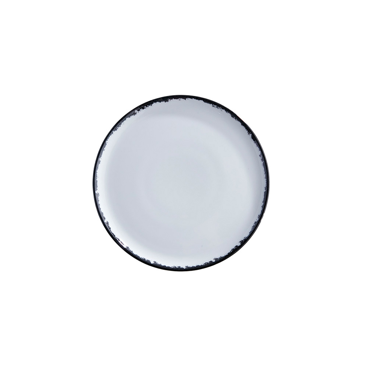 Picture of Winco PA1007712312 Ink Coupe Plate, 9 in. - White with Black Rim - 1 Dozen