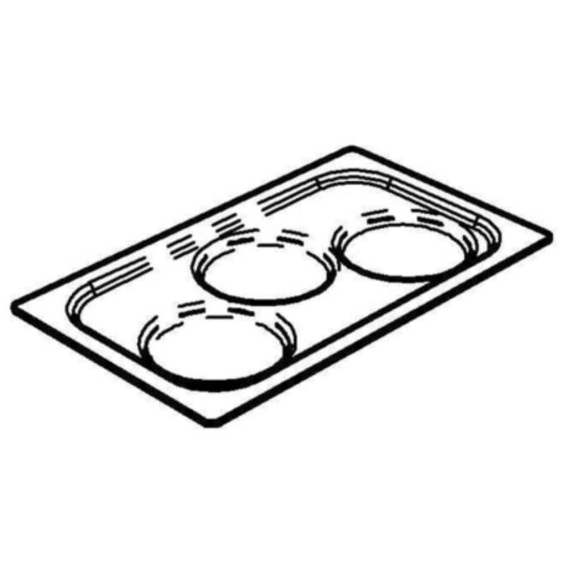 Picture of Winco 6254520 Replacement Cooling Pack Holding Insert for Gastronorm Full-Size Cold Food Display - Frilich 3EI027 - White