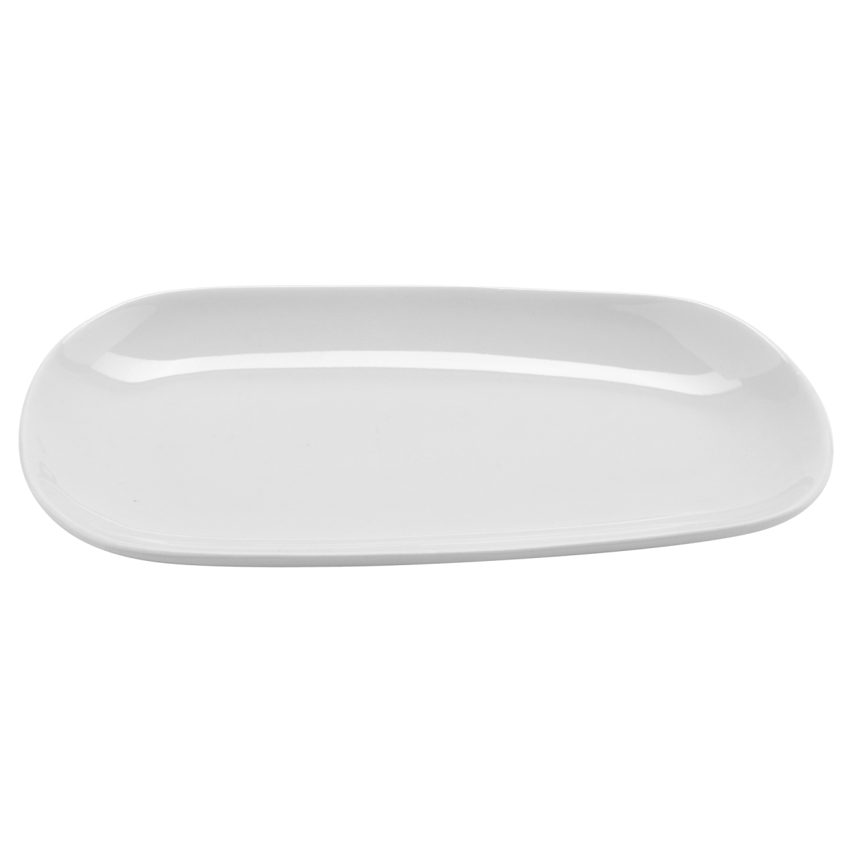 Picture of Winco PA1101929524 9.75 x 5.75 in. Bright White Porcelain Asymmetric Plate, Corona Elegance - 2 Dozen