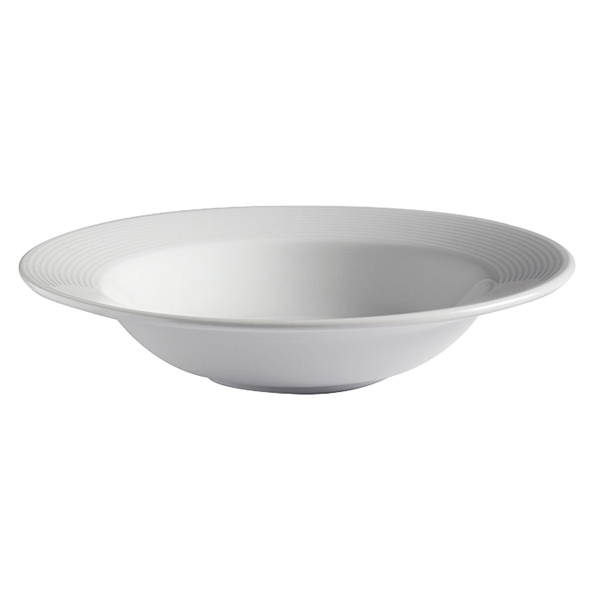 Picture of Winco PA1647923624 13.1 oz Bright White Porcelain Soup Bowl with Rim, 9.38 in. Dia., Corona Celtic - 2 Dozen