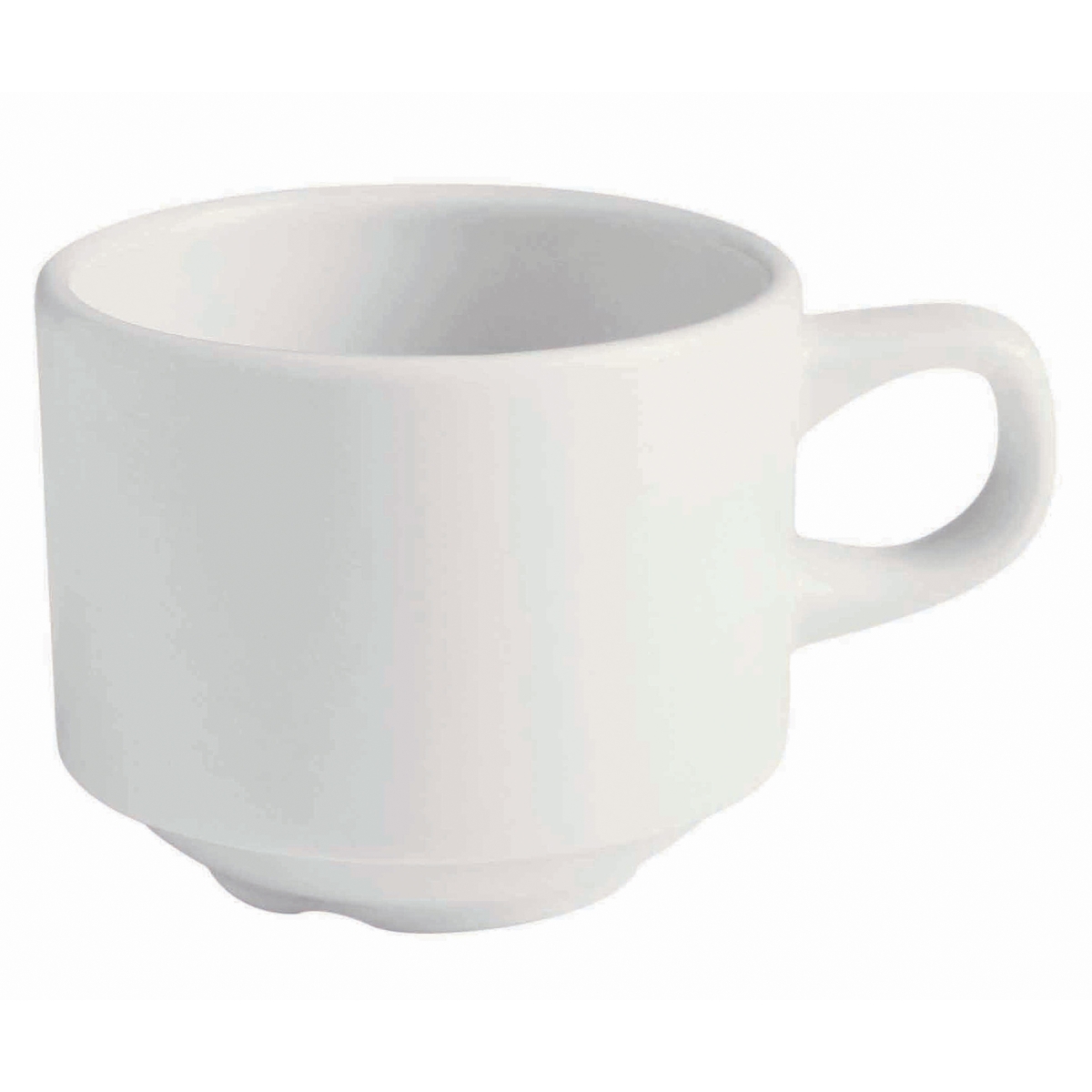 Picture of Winco PA1101904324 8.1 oz Bright White Porcelain Tea Cup, 4.5 in. Dia. with Handle, Corona Actualite - 2 Dozen