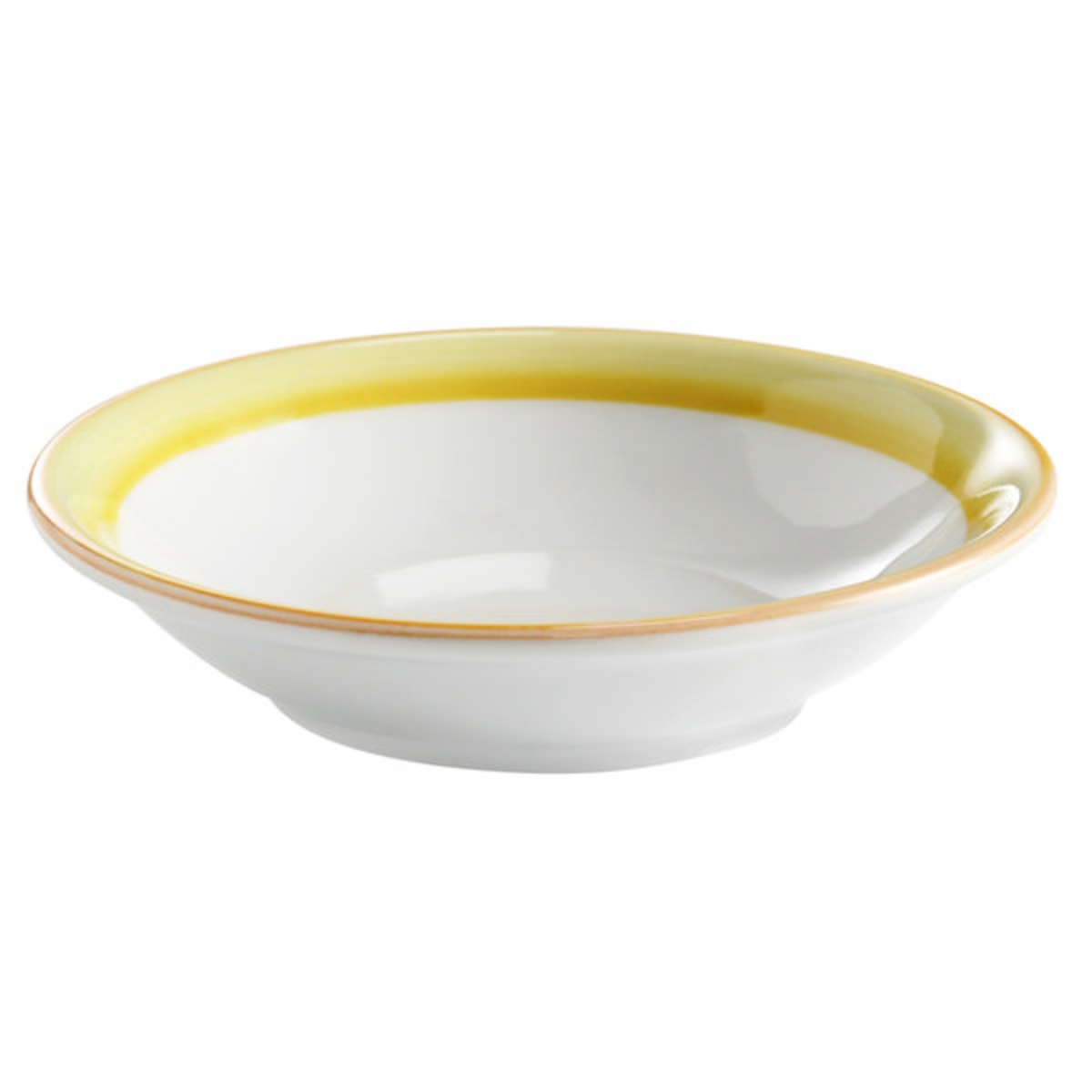 Picture of Winco PA1600703724 10 oz Yellow Porcelain Grapefruit Bowl, 6.5 in. Dia., Corona Calypso - 2 Dozen