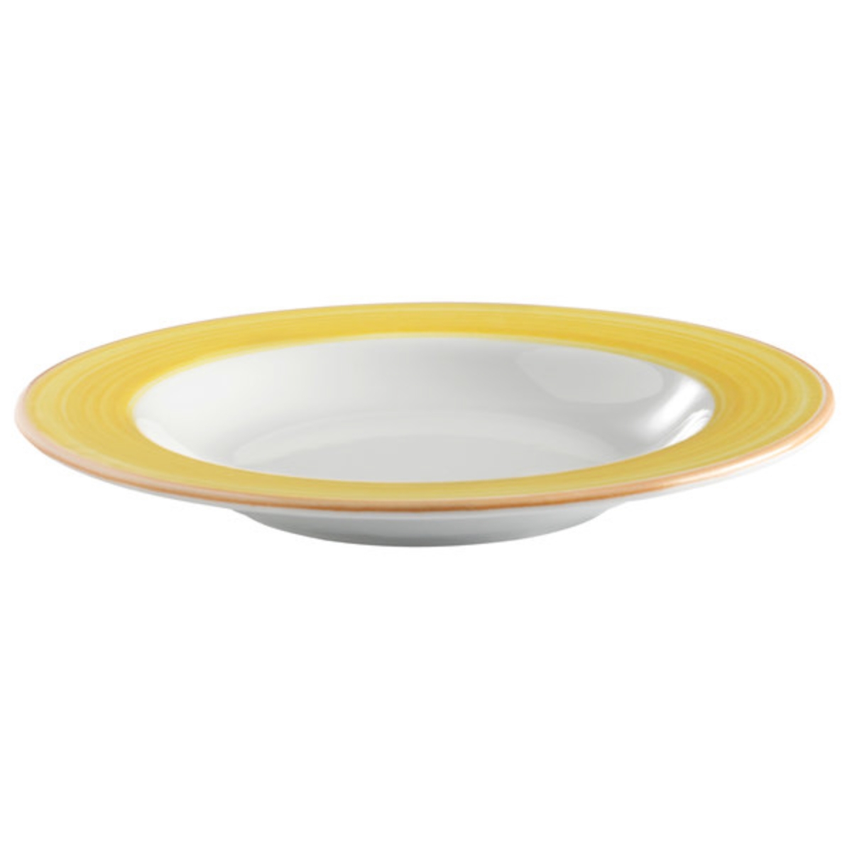 Picture of Winco PA1600903912 18.8 oz Yellow Porcelain Pasta Bowl with Rim, 12 in. Dia., Corona Calypso - 1 Dozen