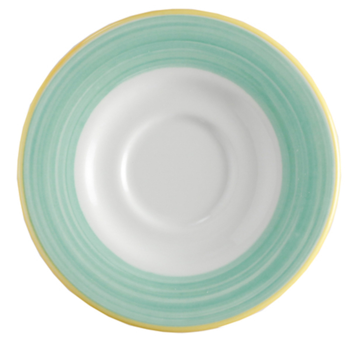 Picture of Winco PA1603900124 5 in. Green Porcelain Coffee & Espresso Saucer, Corona Calypso - 2 Dozen