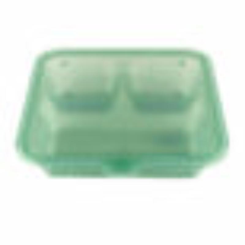 Picture of Winco EC-16-JA 3-Compartment Polypropylene Jade Flat Top Food Reusable Container, 9 x 9 x 2 in., G.E.T. Eco-Takeouts