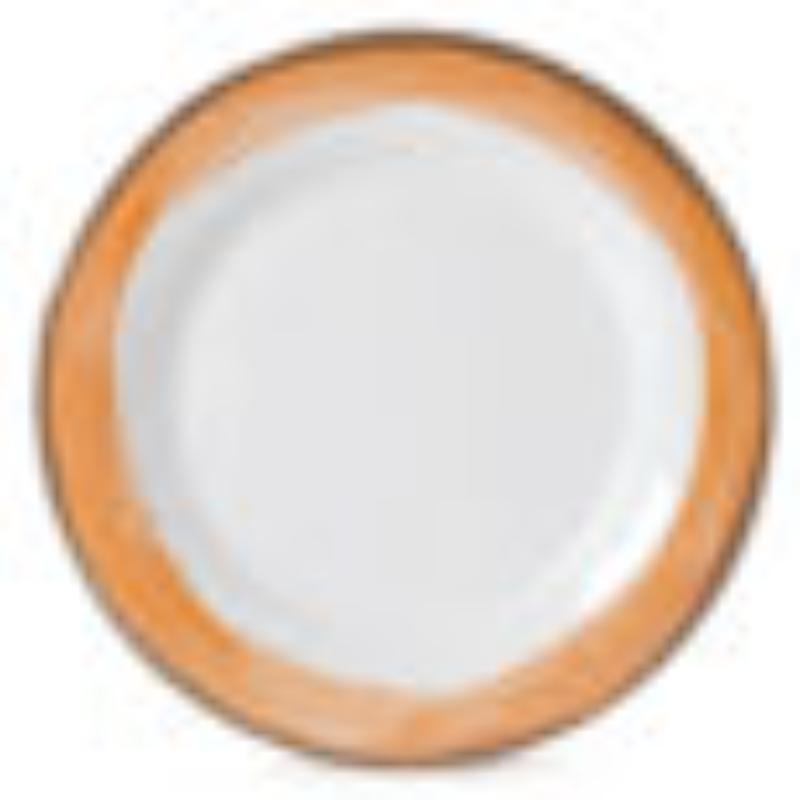 Picture of Winco WP-9-DW-KNO 9 in. Wide Rim Plate, Diamond White Base - Kanello Orange