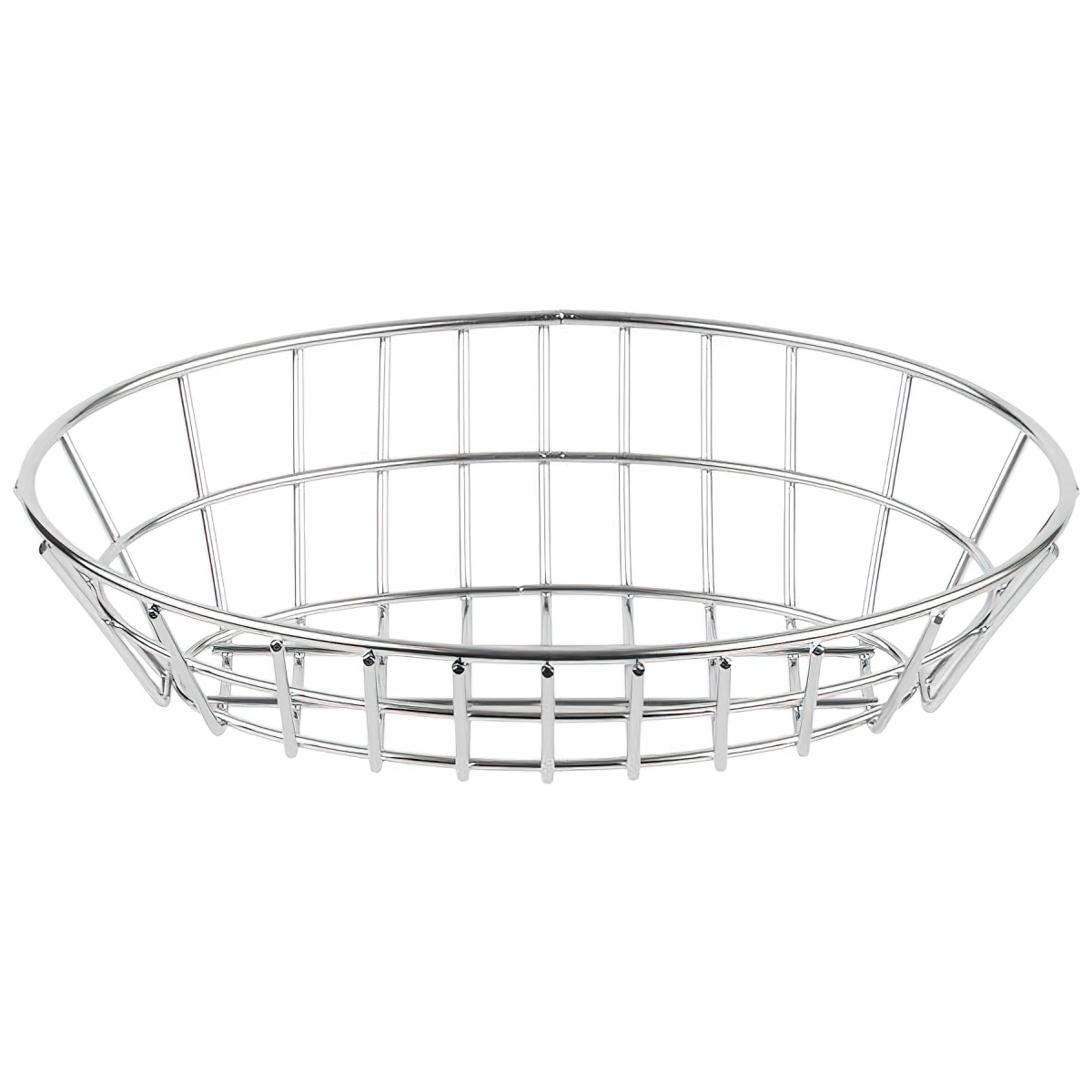 Picture of Winco 4-82144 9.75 x 6.25 in. Oval Grid Basket, 2.25 in. Tall, Stainless Steel - Each 24