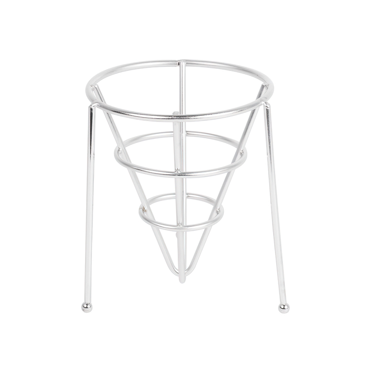 Picture of Winco 4-83888 Stackable Fry Cone, 5 in. Dia., 6 in. Tall - Stainless Steel - Each 12