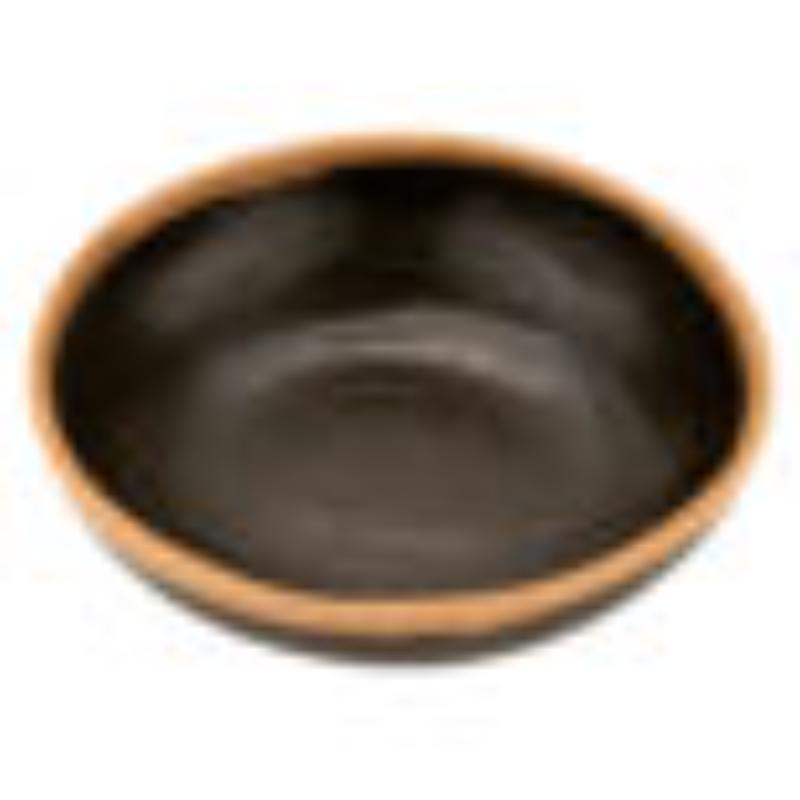 Picture of Winco B-300-BR 14 oz Brown Melamine Soup, Salad or Pasta Bowl - 18 oz Rim-Full, 6.25 in. Top Dia., 2.25 in. Deep, G.E.T. Pottery Market Glazed