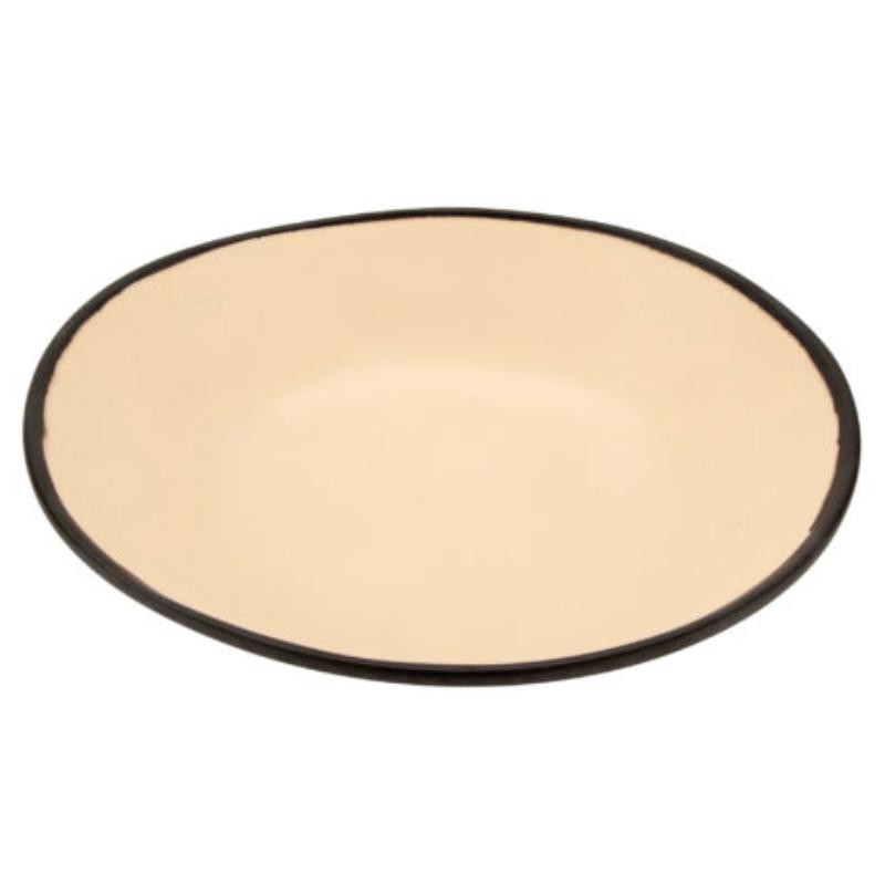 Picture of Winco B-420-MA 1.3 qt. Manila Melamine Large Salad & Pasta Bowl - 1.4 qt. Rim-Full - 10 in. Top Dia., 1.75 in. Deep, G.E.T. Pottery Market Matte