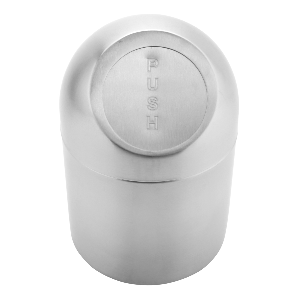 Picture of Winco SSTB-6 4.75 in. Stainless Steel Table Top Trash Can, 4.75 in. Flap Lid, 7.5 in. Tall