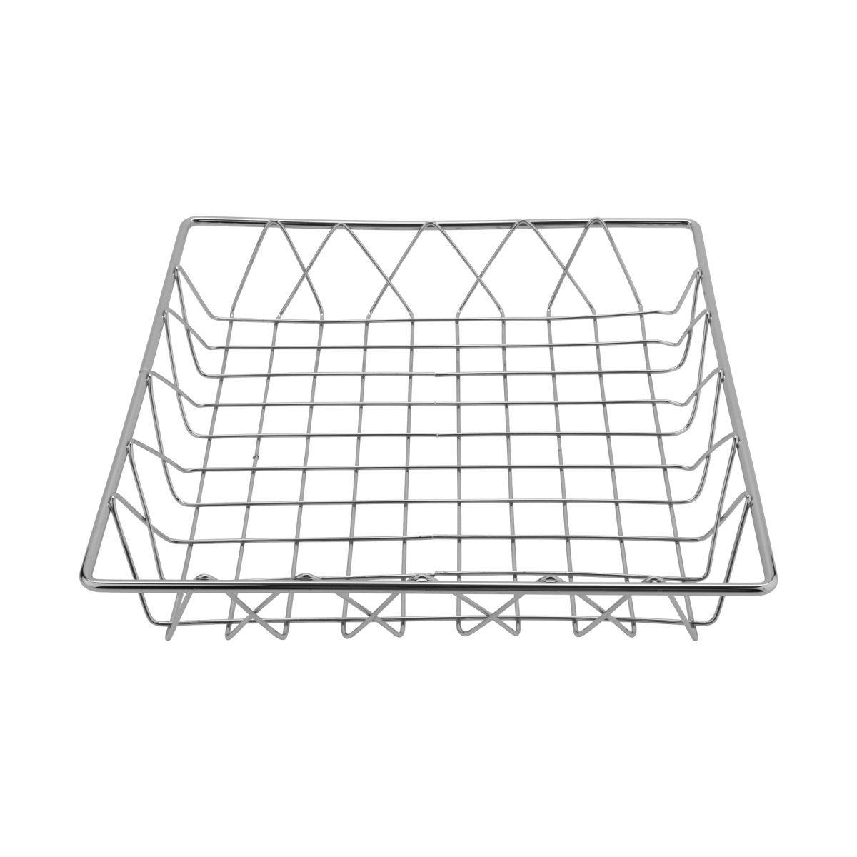 WB-104C 12 in. Chrome Square Wire Basket, 2 in. Deep - Each 6