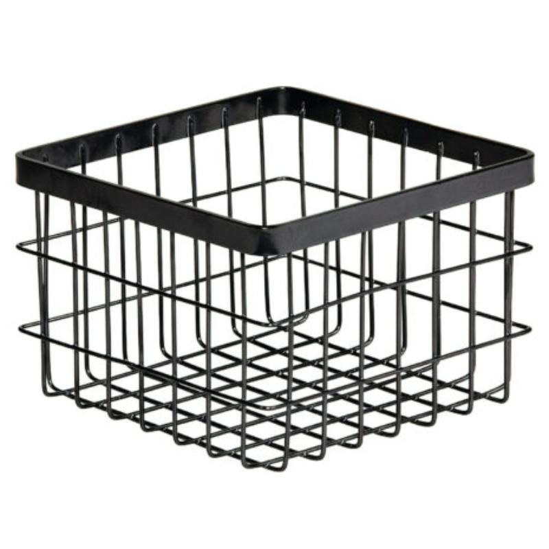 WB-664-MG 6 in. Square Wire Basket, 4 in. Tall - Metal Grey