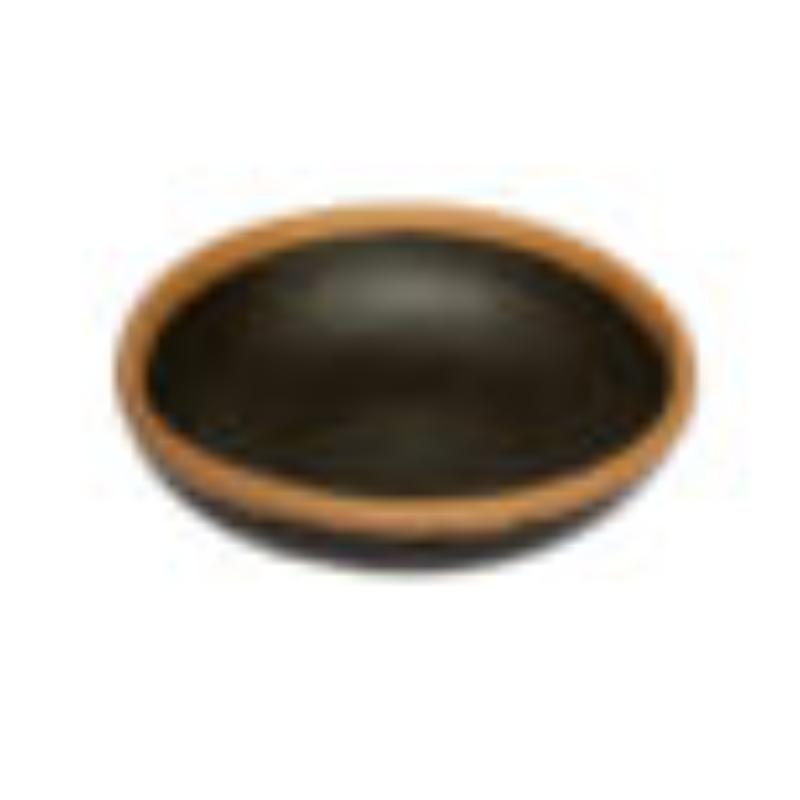 Picture of Winco B-35-BR 2.5 oz Brown Melamine Ramekin, Small Round Side Dish Sauce Cup - 3 oz Rim-Full, 3.5 in. Top Dia., 1 in. Deep, G.E.T. Pottery Market Glazed