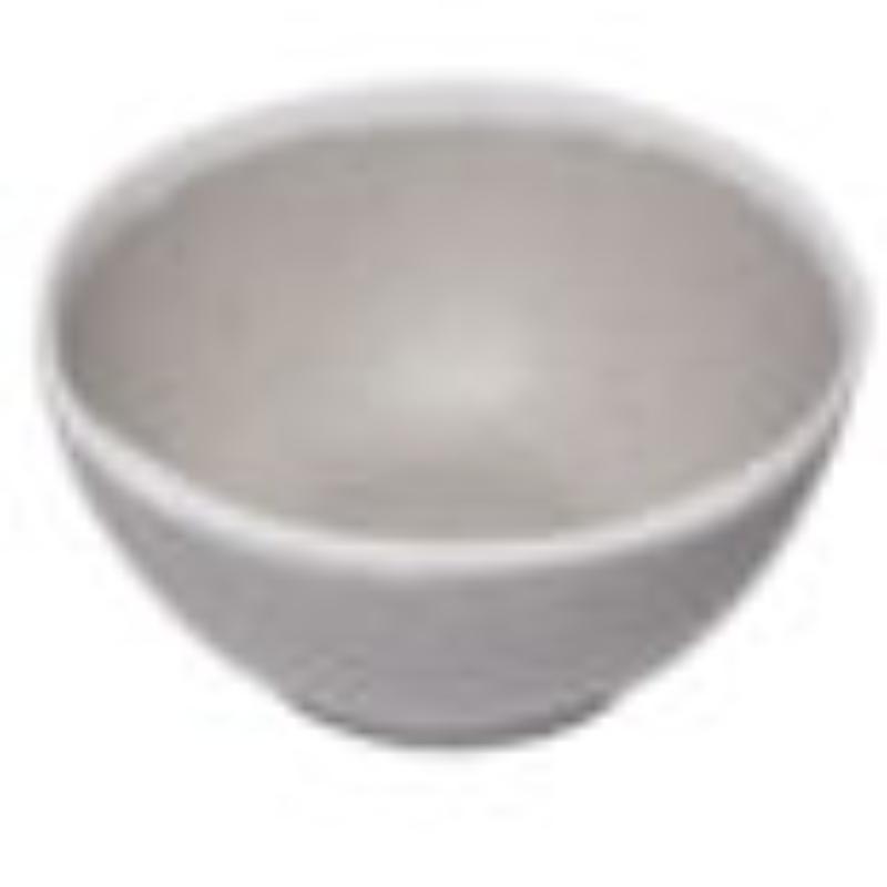 Picture of Winco B-299-DVG 10 oz Dove Grey Melamine Soup, Salad, or Pasta Nappie Bowl - 13 oz Rim-Full, 5 in. Top Dia., 2 in. Deep, G.E.T. Pottery Market Glazed