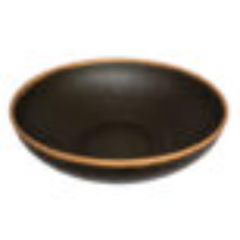 Picture of Winco B-330-BR 5.5 qt. Brown Melamine Large Display Bowl - 6 qt. Rim-Full - 13.5 in. Top Dia., 3.75 in. Deep, G.E.T. Pottery Market Glazed