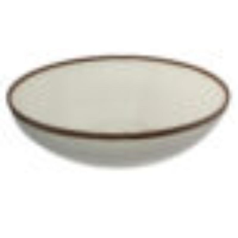 Picture of Winco B-350-CRM 10 qt. Cream Melamine Large Display Bowl - 11 qt. Rim-Full - 16.5 in. Top Dia., 4.5 in. Deep, G.E.T. Pottery Market Glazed