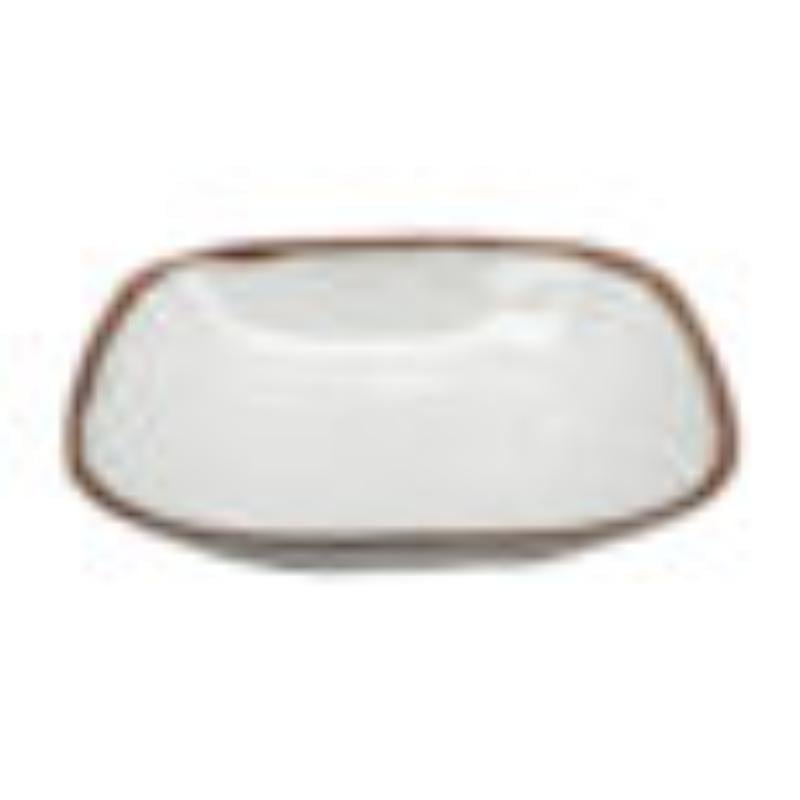 Picture of Winco SB-48-RM 1.5 qt. Melamine Square Large Entree Salad & Pasta Bowl - 1.6 qt. Rim-Full - 10.25 x 1.75 in. Deep, G.E.T. Rustic Mill