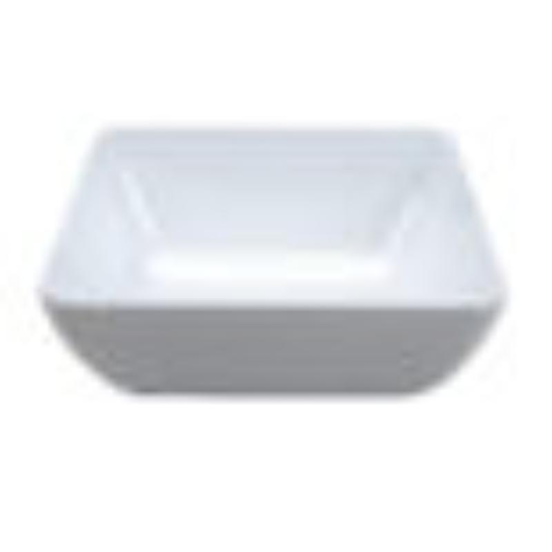 Picture of Winco CS-4480-W 14 qt. Melamine White, Square Large Display Bowl with Rounded Corners - 14.1 qt. Rim-Full - 4.75 in. Deep, G.E.T. Midtown