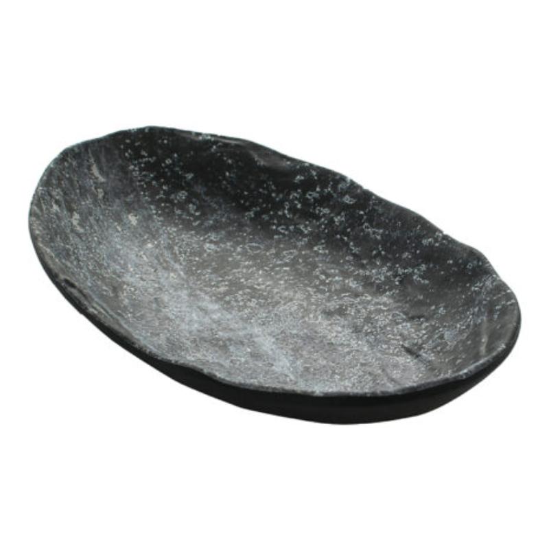 Picture of Winco 15005085007 12.4 in. Endure Weathered Pewter Oval Melamine Plate - Large - 12.4 x 7 x 1.6 in., G.E.T., Cheforward