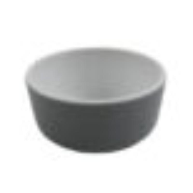 Picture of Winco RR-3-WM-GRM 3 oz Sauce Melamine Dish, White Matte Inside & Grey Matte Outside, G.E.T. Roca