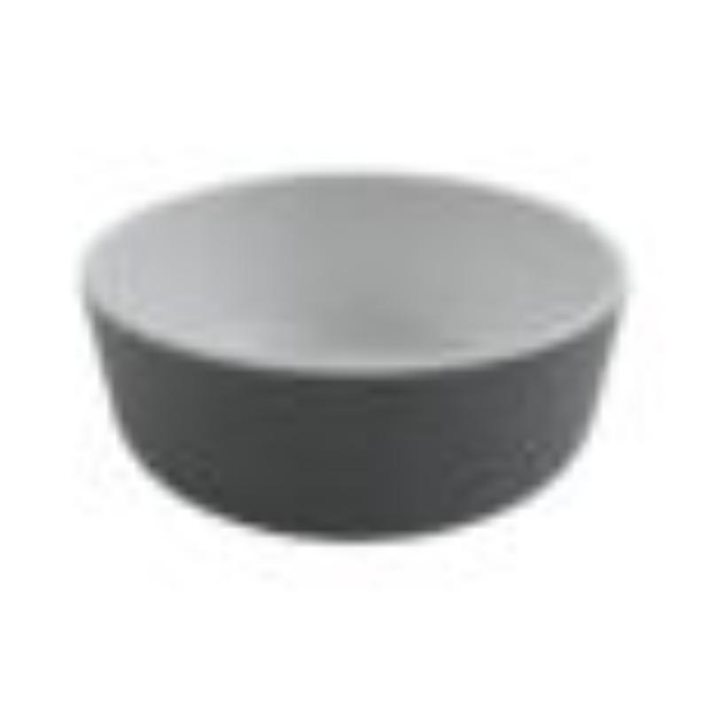 Picture of Winco RB-15-WM-GRM 15 oz Soup & Salad Melamine Bowl, White Matte Inside & Grey Matte Outside, G.E.T. Roca