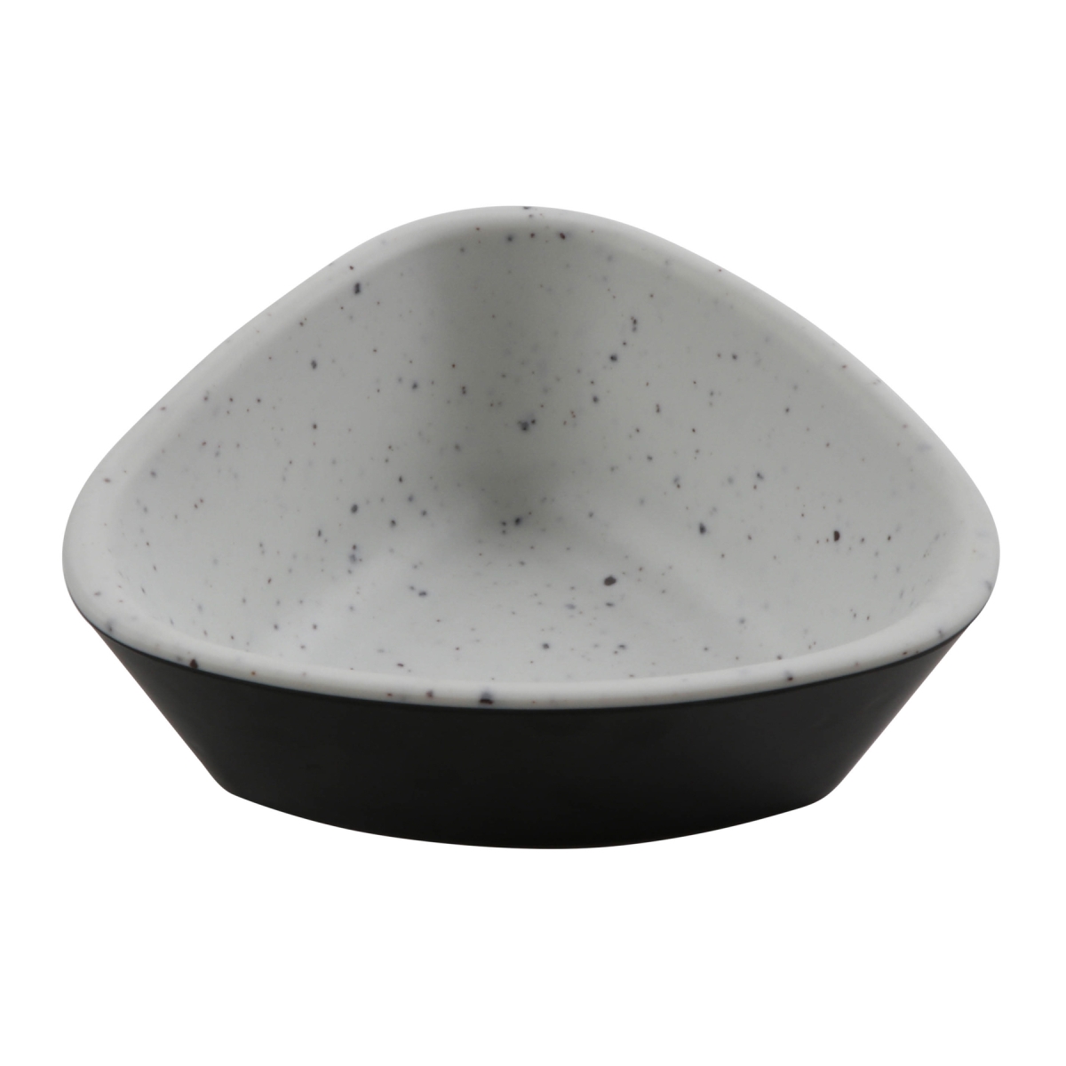 Picture of Winco 30482-BK-SN 4.5 oz Revive Stone Natural & Black Triangle Melamine Ramekin with Organic Texture, 4.19 x 3.75 x 0.75 in. - G.E.T, Cheforward - Each 24