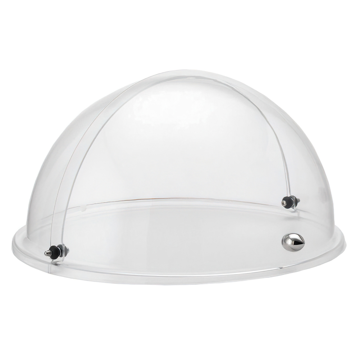 Picture of Winco 8175020 Clear Plastic Round Roll Top Dome Cover with Stainless Steel Knob. 15.75 in. Dia., 7.9 in. Tall - Frilich EB546E Unison